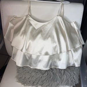 Satin strapped cropped top